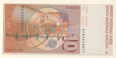 Svájc 1979-86. 10F dekoratív, nagyalakú bankjegyes, bélyeges borítékon, bélyegblokkal és alkalmi bél...