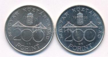 1994. 200Ft Ag "Deák" + 1995. 200Ft Ag "Deák" T:AU kis karc