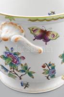 Herendi Viktória mintás kaspó, jelzett, kopással, d: 19 cm, m: 17 cm