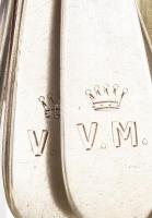 7 darab ezüst (Ag) evőeszköz, jelzett, nettó: 240 g