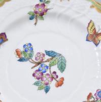 3 darab Herendi Viktória mintás csészealj, jelzett, hibátlan, d: 14 cm