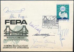 1988 FEPA Ülés, Budapest levél alkalmi bélyegzéssel, a résztvevők aláírásával