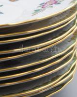 Herendi antik Viktória mintás 11 darabos süteményes tál készlet, jelzett, minimális kopottsággal, d:...