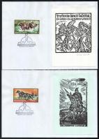 Klf. alkotók (Moskál Tibor, Vincze László stb.): 5 db halmozott grafika, ex libris Gombos László, lo...