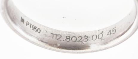 Platina (Pt) gyűrű 18K arannyal díszített, brill kővel (0,15Ct) jelzett. 10 g , m: 64