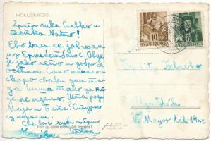 1943 Hollómező, Magoaja; autóbusz kirándulókkal / autobus with tourists (fa)