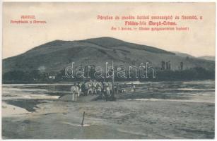 1907 Alvinc, Vintu de Jos; Kompátkelés a Maroson. Földes-féle Margit-Creme reklám / ferry crossing river Mures. Hungarian cold cream advertisement