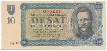 Szlovákia 1939. 10K T:III Slovakia 1939. 10 Korun C:F Krause 4.a