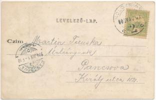 1904 Kolozsvár, Cluj; Kegyesrendiek temploma, New York szálloda, utca, lovaskocsik, gyógyszertár, Me...