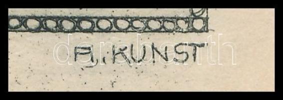 Adolf Kunst (1882-1937): Gehört Dr. Freih. v. Hoschek. Rézkarc, papír, jelzett a karcon, 15x11 cm