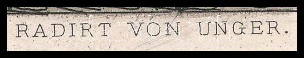 Wilhelm Unger (1837-1932) metszése, Munkácsy Mihály (1844-1900) festménye után: Iskola előtt. Rézkar...