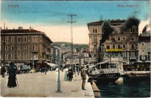 Fiume, Rijeka; Molo Adamich, S.M. Dampfer BAKAR. W.L. Bp. 3850-1910. Celestine Mayer