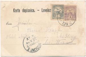 1900 Pakrác, Pakratz, Pakrac; Stari grad, Srb. pravoslavna crkva sa episkopskim dvorom / régi vár, S...