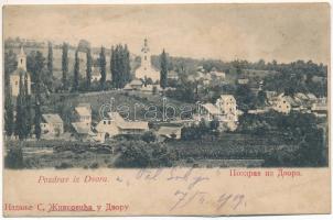 1909 Dvori, látkép templomokkal / general view with churches (r)