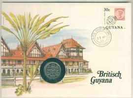 Guyana 1985. 25c érmés, bélyeges borítékon T:1 Ismertetővel!