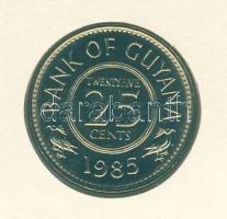 Guyana 1985. 25c érmés, bélyeges borítékon T:1 Ismertetővel!