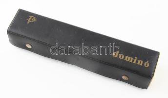 Domino szett, bakelit, tartóban