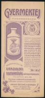 cca 1910 "Gyermektej Károlyi László Gróf Fóti Uradalmi tehenészetéből" számolócédula