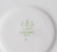 Hollóházi Hajnalka mintás 9 személyes porcelán mokkás készlet. Kézzel festett, jelzett, kisebb kopás...