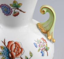 Herendi Viktória mintás porcelán füles váza. Kézzel festett, jelzett, hibátlan 21 cm