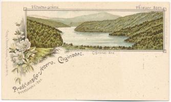 Plitvicka Jezera, Ciginovac, Proscansko-jezero / Plitvitzer-Seen, Ciginovac-see, Proscansko-see / Plitvicei-tavak / Plitvice Lakes. Verlag v. Heinrich Krapek No. 11. Ottmar Zieher Art Nouveau, floral, litho (fl)