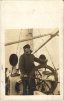 Fiume, Rijeka; captain of S.M. Dampfer KLOTILD (later K.u.k. Kriegsmarine) / hajóskapitány. photo (fa)