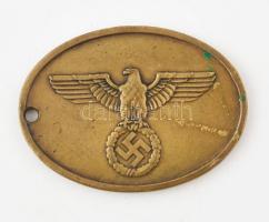 cca 1938 Német bűnügyi rendőrségi fém jelvény, sorszámozott / Staatliche Kriminalpolizei copper badge 5 cm