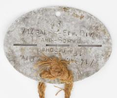 cca 1942 II. világháború német dögcédula / dog tag