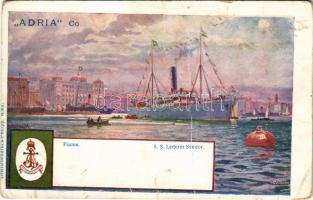 Fiume, Rijeka; Adria Co. SS "LEDERER SÁNDOR" (later K.u.k. Kriegsmarine). Dreifarbendruck Philipp. s: Kircher (fa)