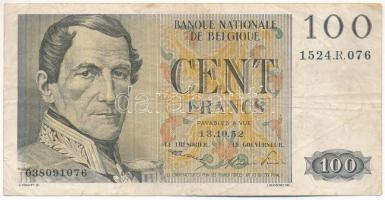 Belgium 1952. 100Fr T:F folt Belgium 1952. 100 Francs C:F spot Krause P#129a