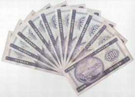 1980. 500Ft (10x) mind különféle sorozatszámmal "E 353 - E 778" között T:F,VG Adamo F42