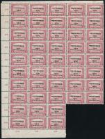 Nyugat-Magyarország IV. 1921 Parlament 1K 46-os ívdarabban, 10 bélyeg hármaslyukasztással. Signed: Bodor (165.000)