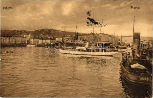 1909 Fiume, Rijeka; Porto, S.M. Dampfer PESCATORE (later K.u.k. Kriegsmarine) and SS Suzumé