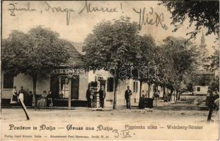 1905 Dálya, Dalja, Dalj (Erdőd, Erdut); Planinska ulica / Weinberg-Strasse / utca, Josef Krausz üzlete és saját kiadása / street view, publishers shop (fl)