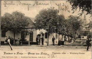 1905 Dálya, Dalja, Dalj (Erdőd, Erdut); Planinska ulica / Weinberg-Strasse / utca, Josef Krausz üzlete és saját kiadása / street view, publisher&#039;s shop (fl)