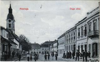 1907 Petrinya, Petrinja; Duga ulica / utca, üzletek / street view, shops