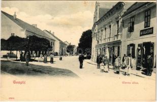 Goszpics, Gospic; Glavna ulica / Fő utca, M. Kolacevic üzlete / main street, shop of Kolacevic (fl)