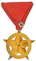1957. "Vörös Csillag Érdemrend" aranyozott, zománcozott bronz kitüntetés mellszalagon T:XF...