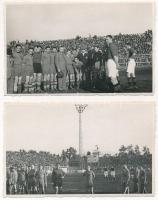 1936 Bucharest, Bukarest, Bucuresti, Bucuresci; SC FC Ripensia Timisoara - Liverpool football match - 2 original photo postcards / Temesvár-Liverpool labdarúgó mérkőzés, foci meccs - 2 db eredeti fotó képeslap