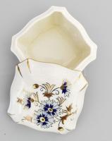 Zsolnay búzavirág mintás porcelán ékszeres doboz. Kézzel festett, jelzett, hibátlan 11 cm