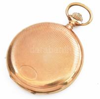 14 K arany (Au) IWC zsebóra. Dupla arany fedéllel, arany porvédővel. Jelzett tok, jelzett szerkezet....
