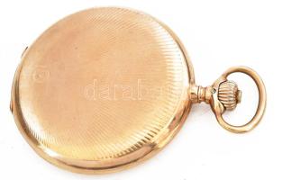 14 K arany (Au) IWC zsebóra. Dupla arany fedéllel, arany porvédővel. Jelzett tok, jelzett szerkezet....