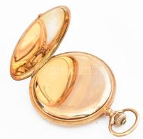 14 K arany (Au) IWC zsebóra. Dupla arany fedéllel, arany porvédővel. Jelzett tok, jelzett szerkezet....