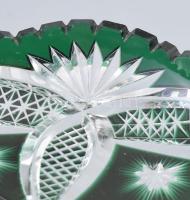 Ajka kristály 2 darab kínáló, csiszolt mintával, kopással, jelzés nélkül, d: 14,5-18,5 cm