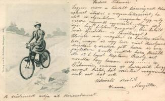 1899 Bicycle lady (EB)