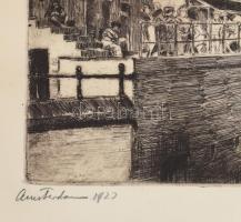 Edvi Illés Ödön (1877-1945): Amsterdam, 1920-as évek. Rézkarc, papír, jelzett, lapon hajtásnyomokkal...
