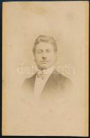 cca 1865 Fiume, G. Luzzatto fényképész műtermében készült, keményhátú vintage fotó Váradi Ignác kadétról (a hátoldali felirat szerint), 9,6x6,2 cm