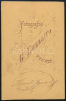 cca 1865 Fiume, G. Luzzatto fényképész műtermében készült, keményhátú vintage fotó Váradi Ignác kadé...