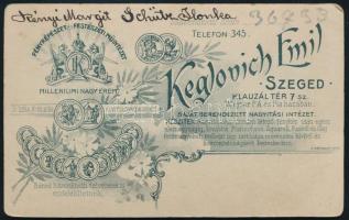 cca 1910 Szeged, Keglovich Emil fényképészeti és festészeti műintézetében készült, keményhátú vintag...
