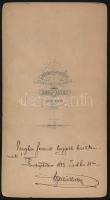 1883 Budapest, Kozmata Ferencz császári és királyi udvari fényképész műtermében készült, keményhátú ...
